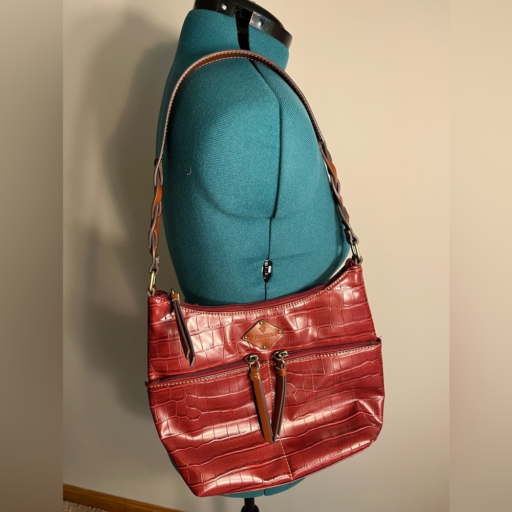 St John Bay red leather purse